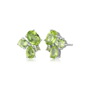 Cluster Peridot Earrings Samuel B Collection