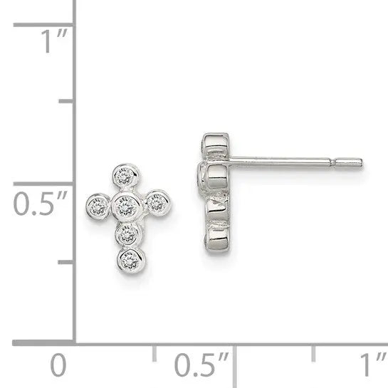 image Cross Stud Earrings Quality Gold of Cincinnati