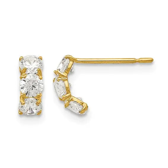 Cubic Zirconia Gold Studs Quality Gold of Cincinnati