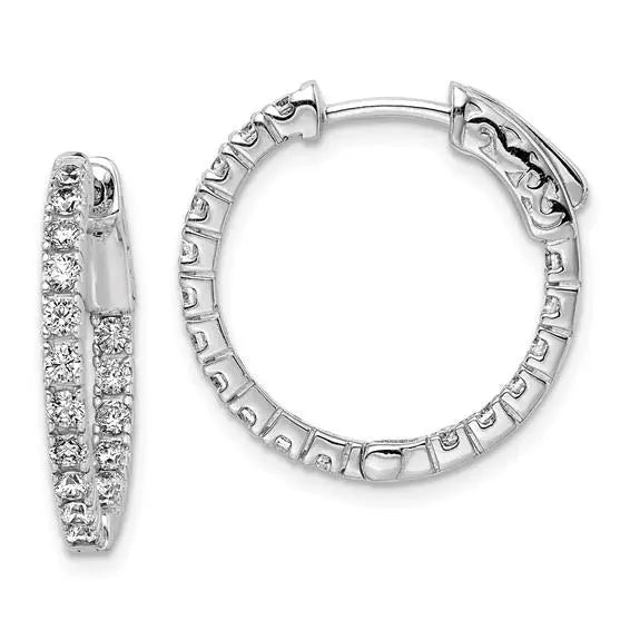 Cubic Zirconia Inside Outside Hoops Quality Gold of Cincinnati