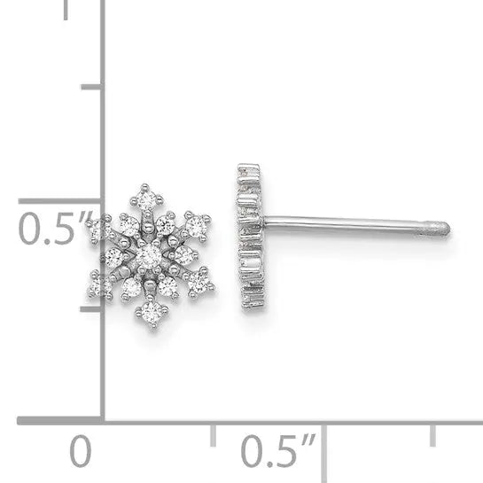 Cubic Zirconia Snowflake Stud Earrings Quality Gold of Cincinnati