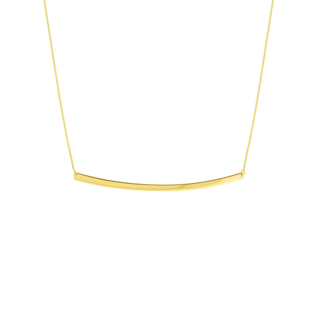 Curved Gold Bar Necklace Midas