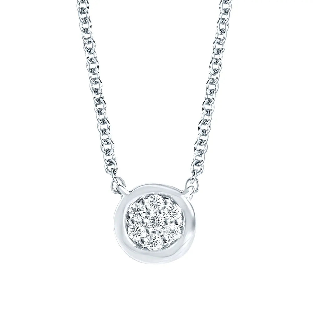 Dainty Bezel Diamond Cluster Necklace Ostbye