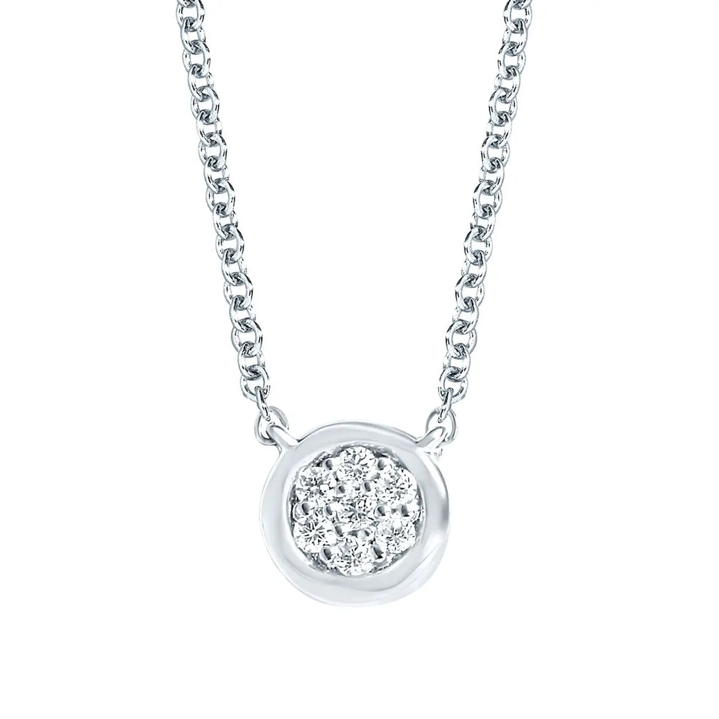 Dainty Bezel Diamond Cluster Necklace Ostbye