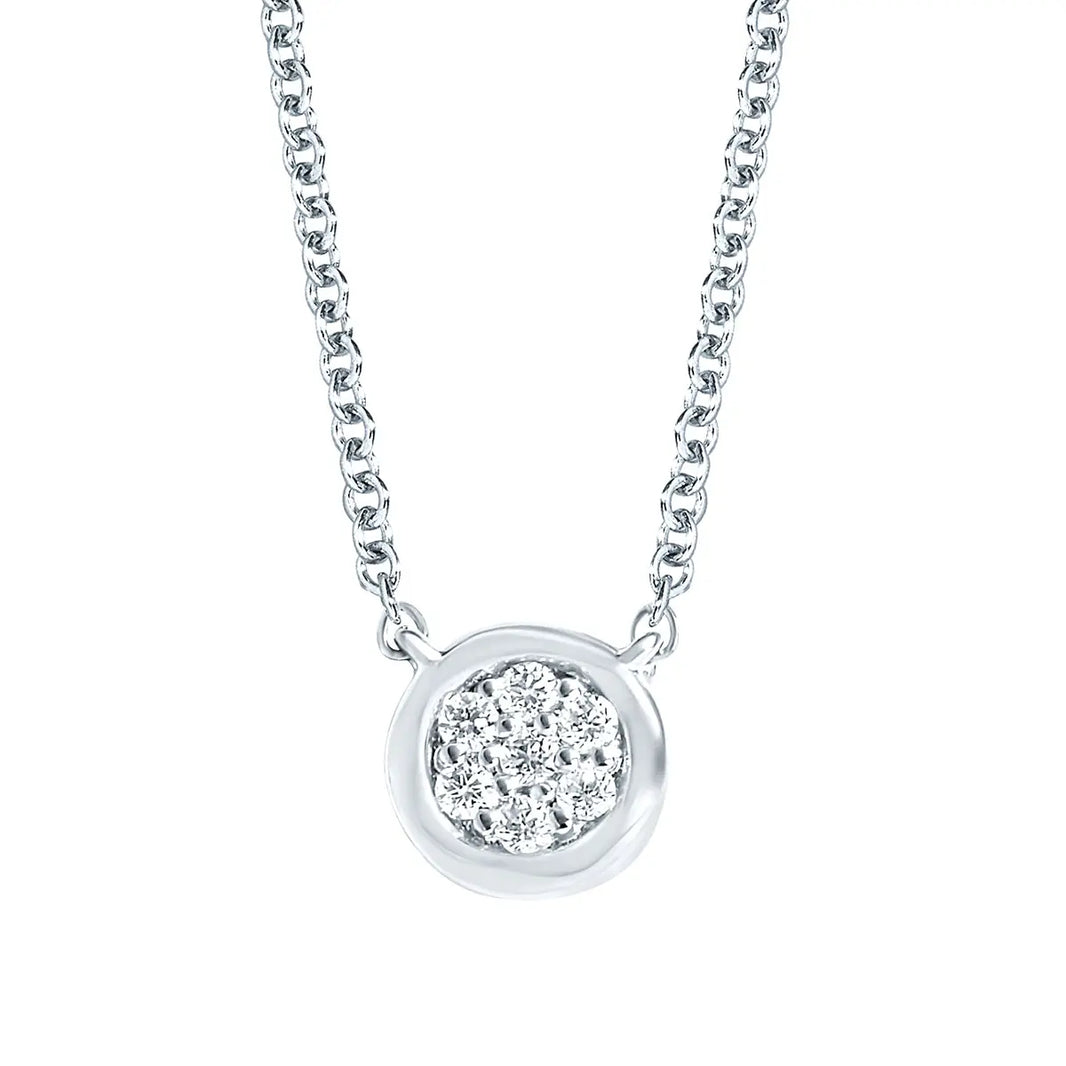 Dainty Bezel Diamond Cluster Necklace Ostbye