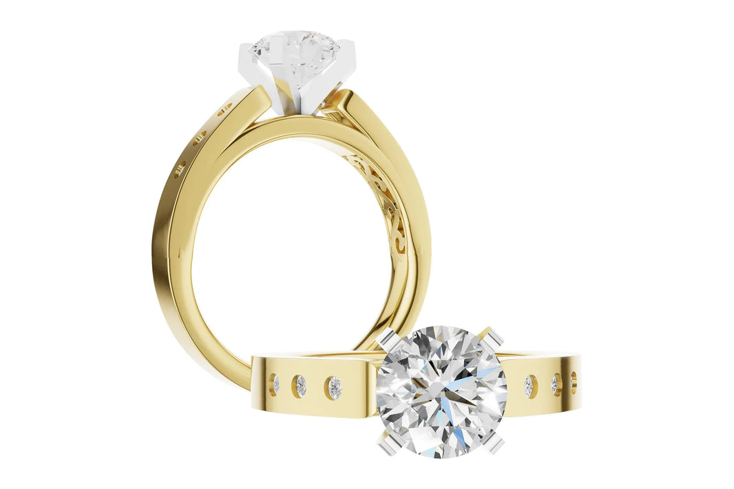 Diamond Engagement Ring Semi Mount with Diamonds set Flush in Band Allison Kaufman