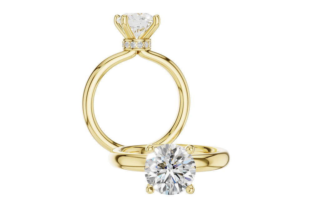 Diamond Solitaire Engagement Ring with Collar Semi Mount Allison Kaufman