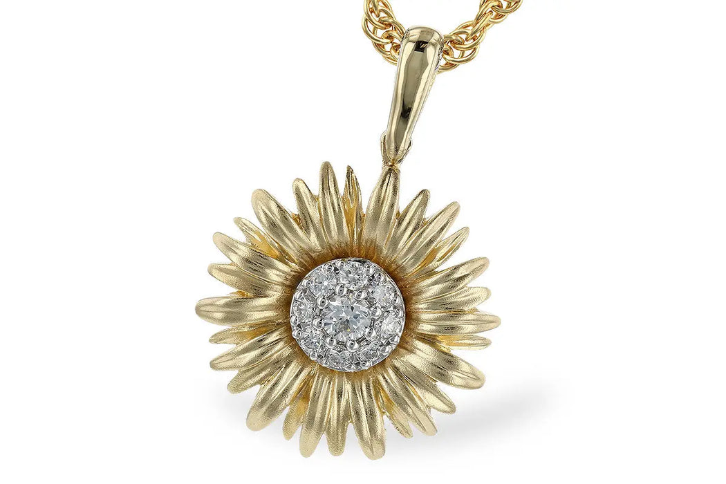 Diamond Sunflower Necklace Allison Kaufman