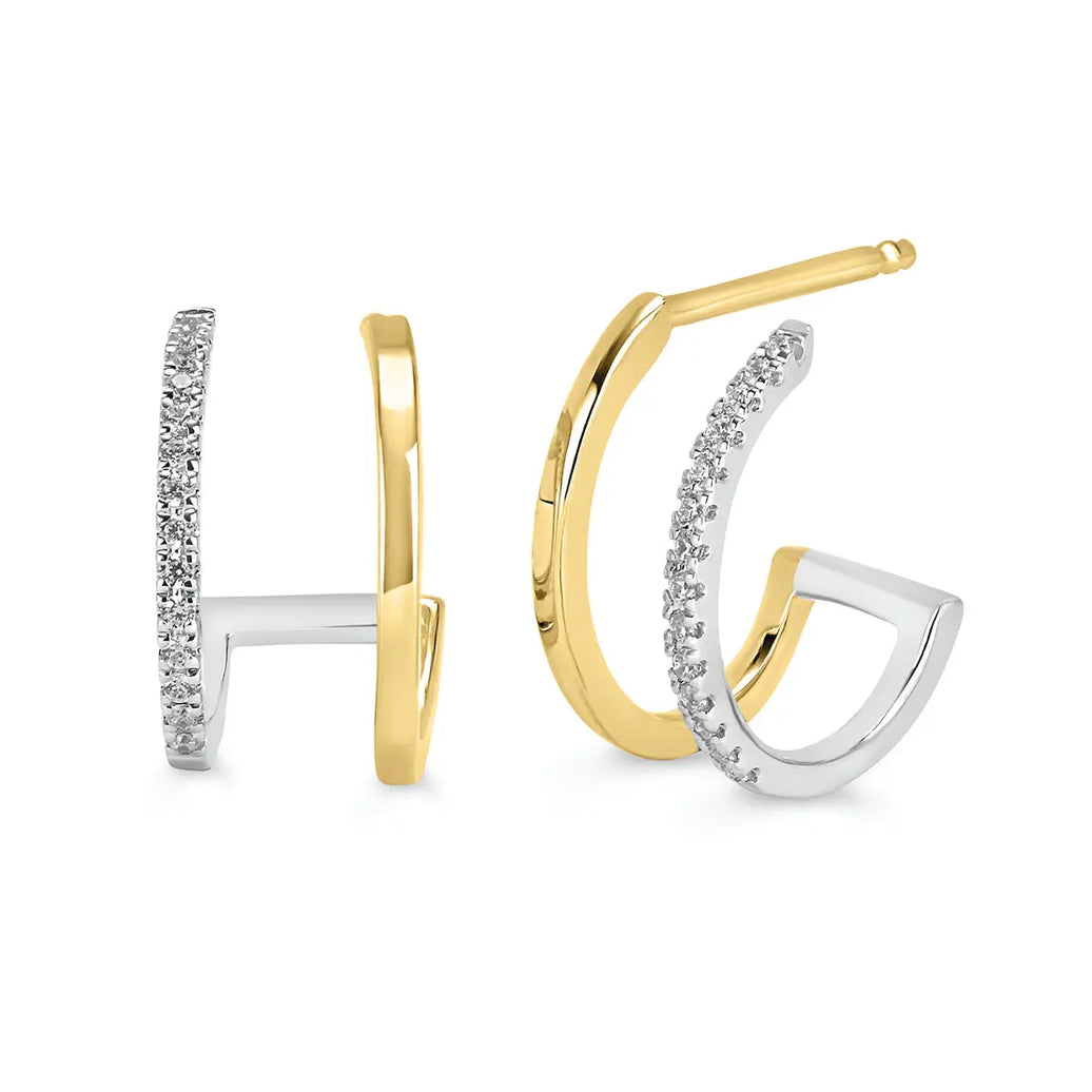 Double Hoop Diamond Earrings Ostbye