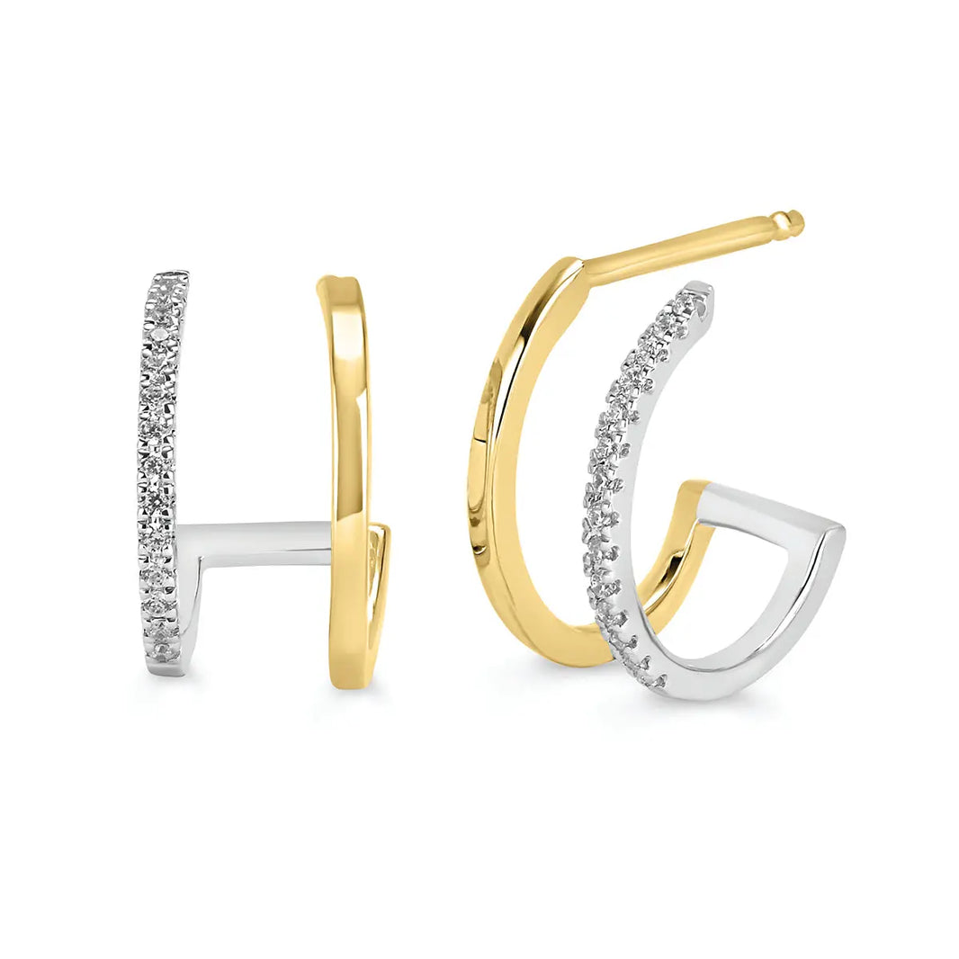 Double Hoop Diamond Earrings Ostbye