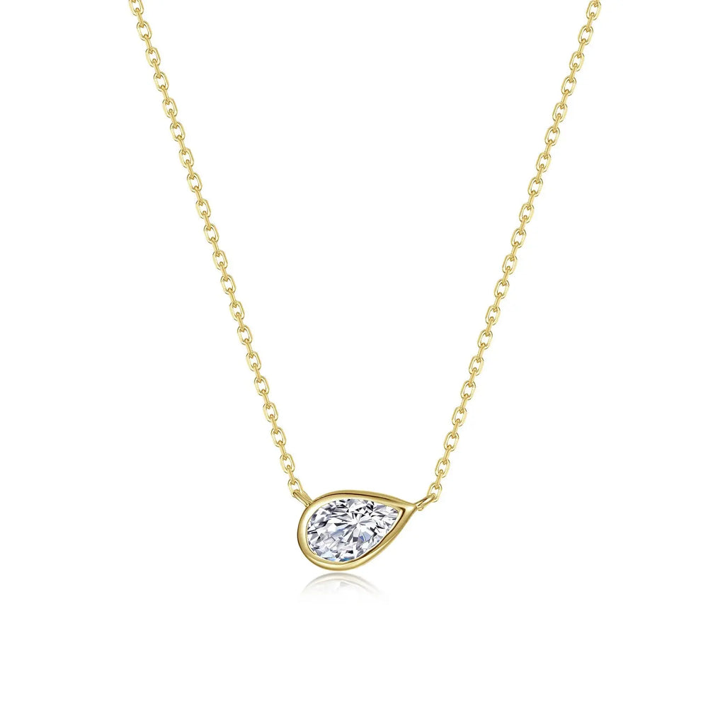East-West Bezel Pear Solitaire Necklace Lafonn