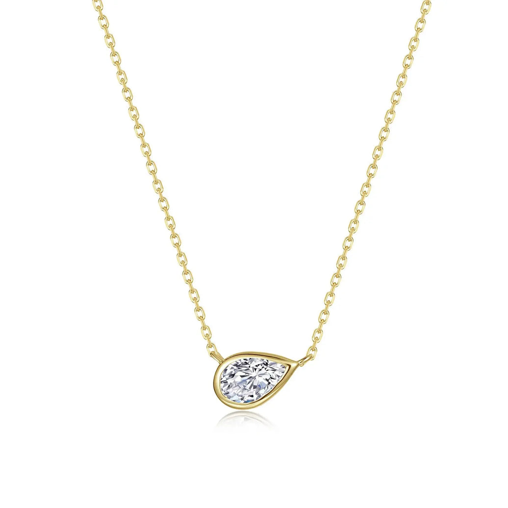 East-West Bezel Pear Solitaire Necklace Lafonn
