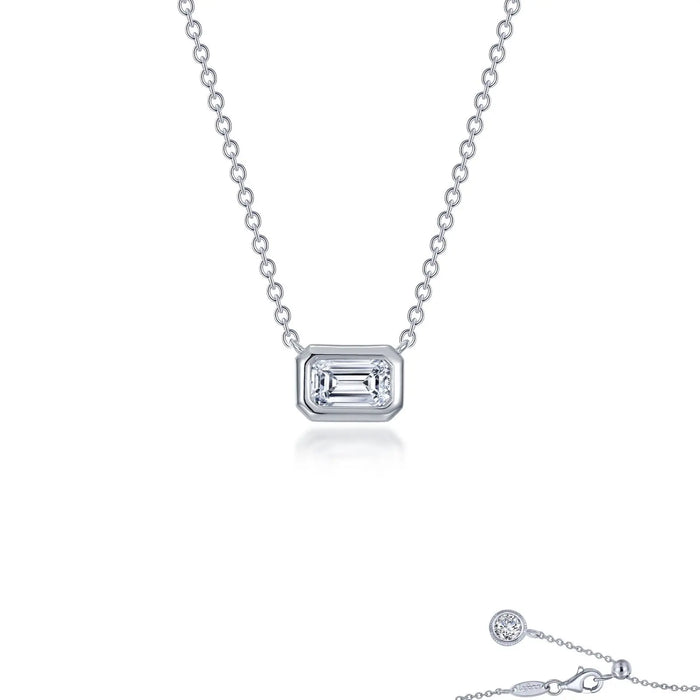 East- West Bezel Set Emeral Cut Necklace Lafonn