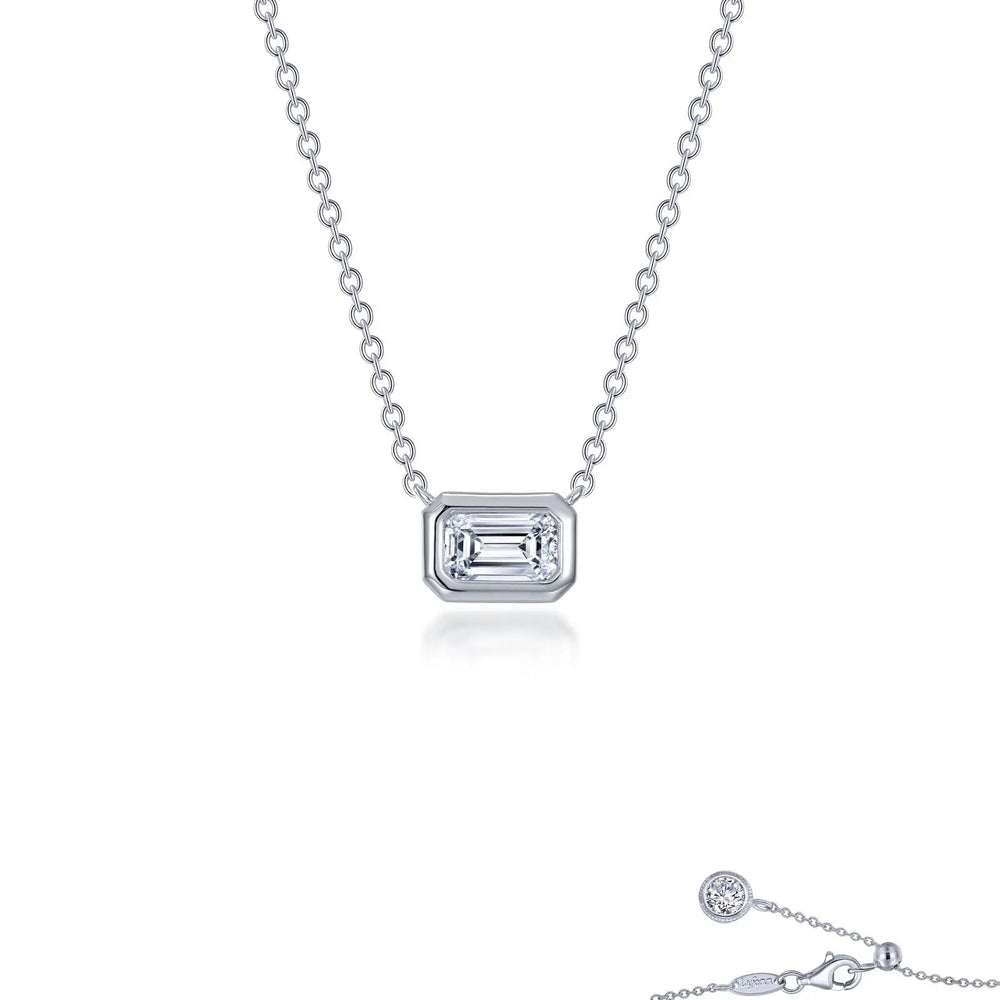 East- West Bezel Set Emeral Cut Necklace Lafonn