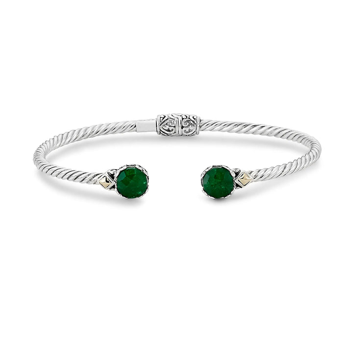 Emerald Cable Bangle Bracelet Samuel B Collection