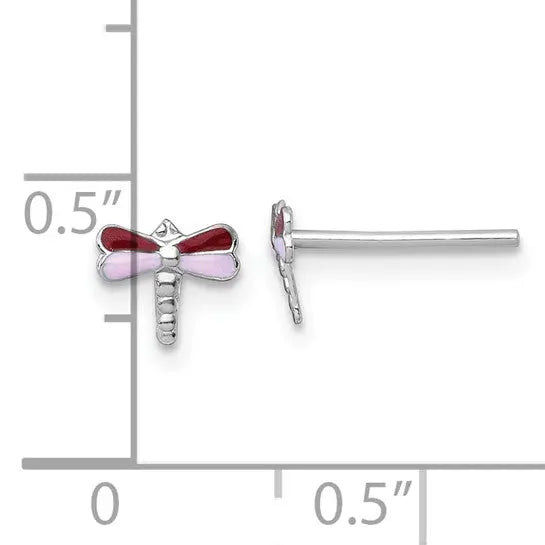 image Enamelled Dragonfly Earrings Quality Gold of Cincinnati
