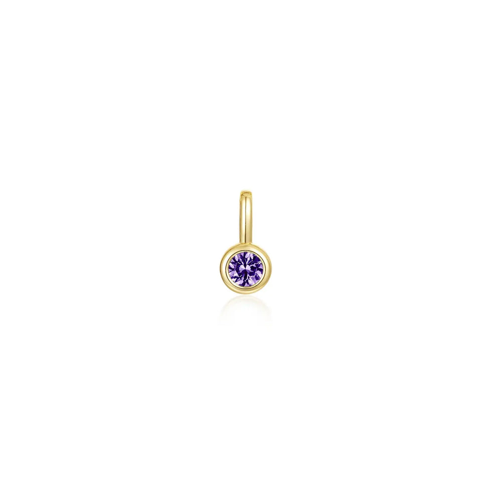 February Bezel Birthstone Charm Pendant Lafonn
