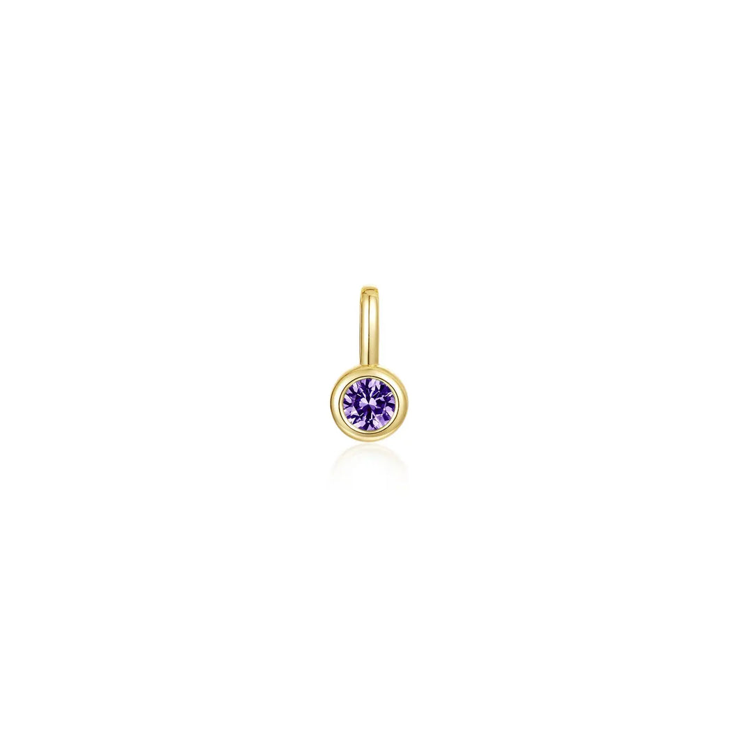 February Bezel Birthstone Charm Pendant Lafonn
