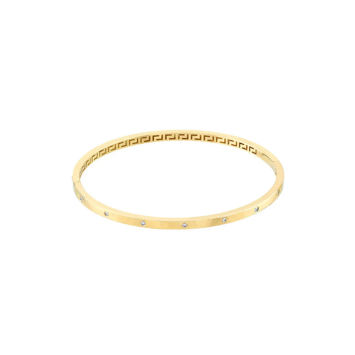 Flat Edge Diamond Bangle Bracelet Midas