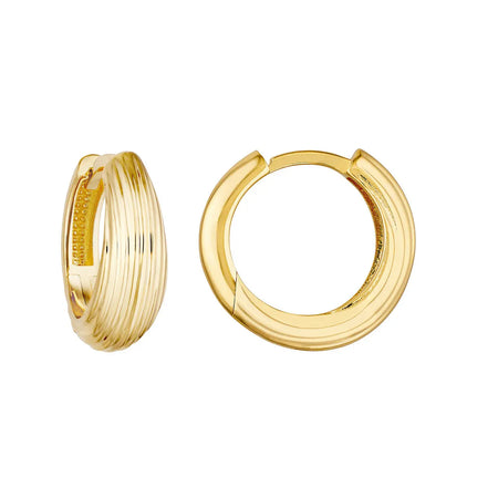 Fluted Polished Round Hoop Earrings Midas