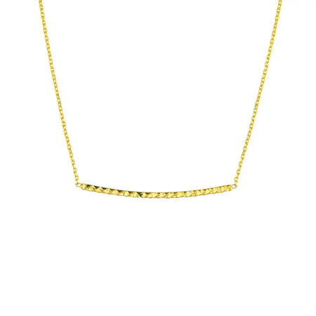 Gold Plated Curved Bar Necklace Midas