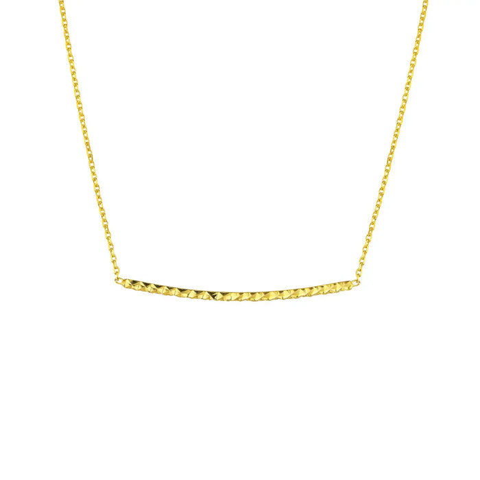 Gold Plated Curved Bar Necklace Midas