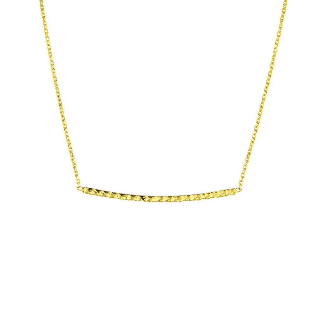 Gold Plated Curved Bar Necklace Midas