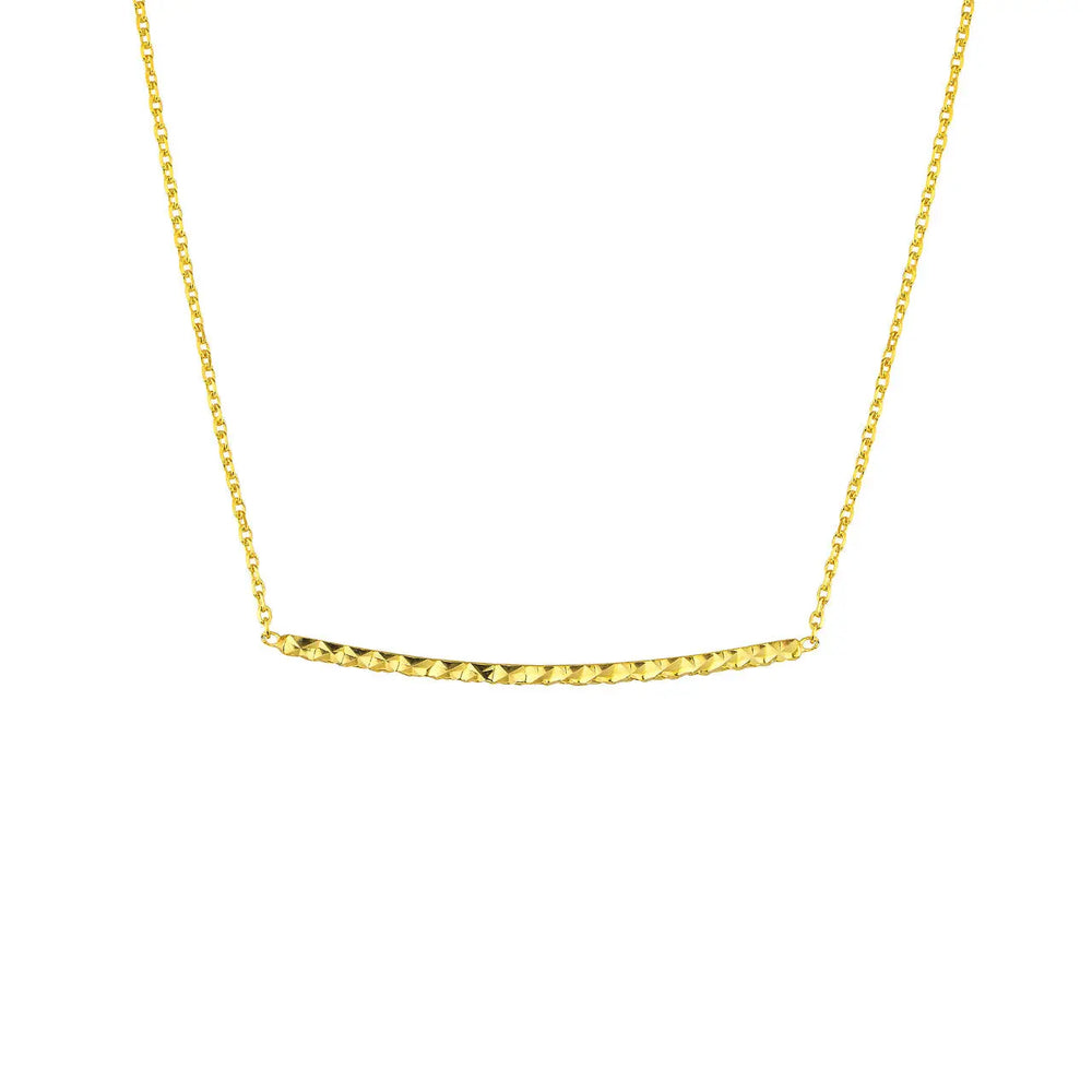 Gold Plated Curved Bar Necklace Midas