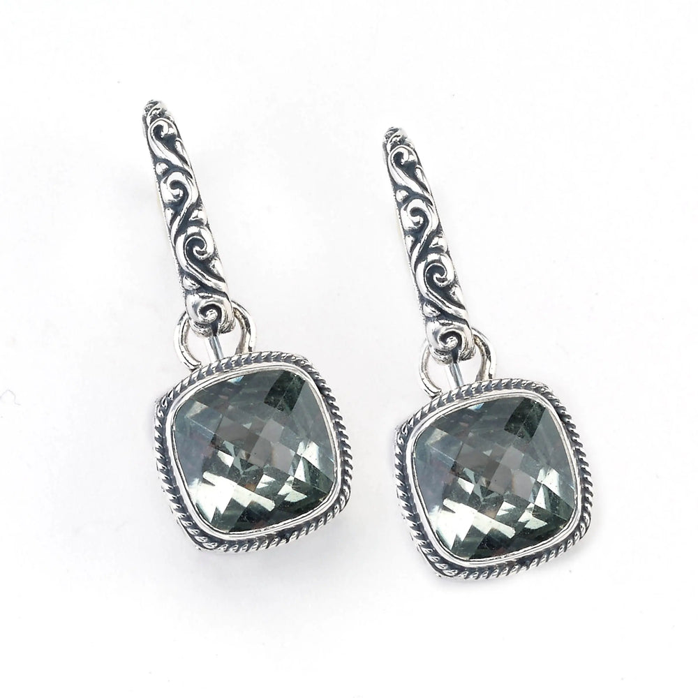 Green Amethyst Drop Earrings Samuel B Collection