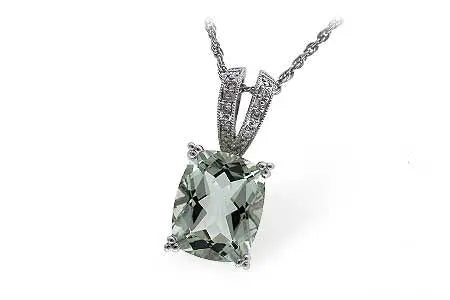 Green Amethyst and Diamond Necklace Allison Kaufman