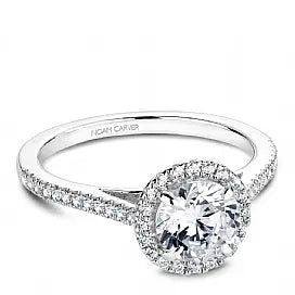 Halo diamond engagement semi mount ring Crown Ring Bridal House