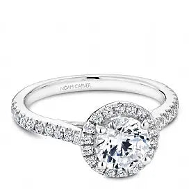 Halo diamond semi mount ring Crown Ring Bridal House