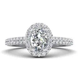 Halo diamond semi mount ring Facets