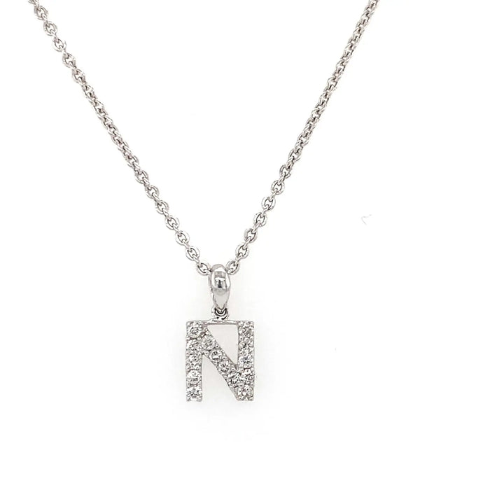 Initial N Necklace Pink Diamond