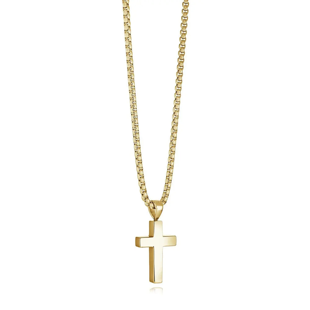 Ion Plated Cross and Chain Italgem