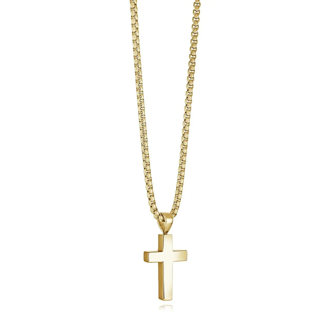 Ion Plated Cross and Chain Italgem
