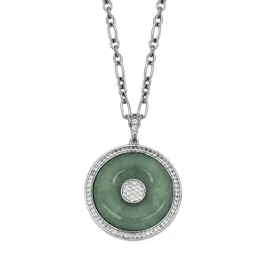 Jade and White Topaz Necklace Samuel B Collection