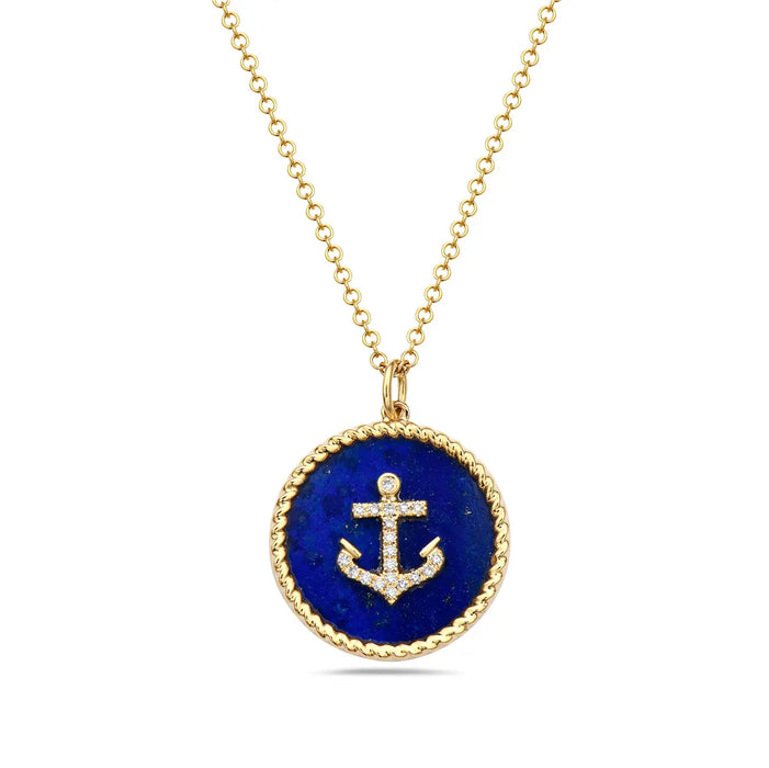 Lapis Anchor Necklace Bassali