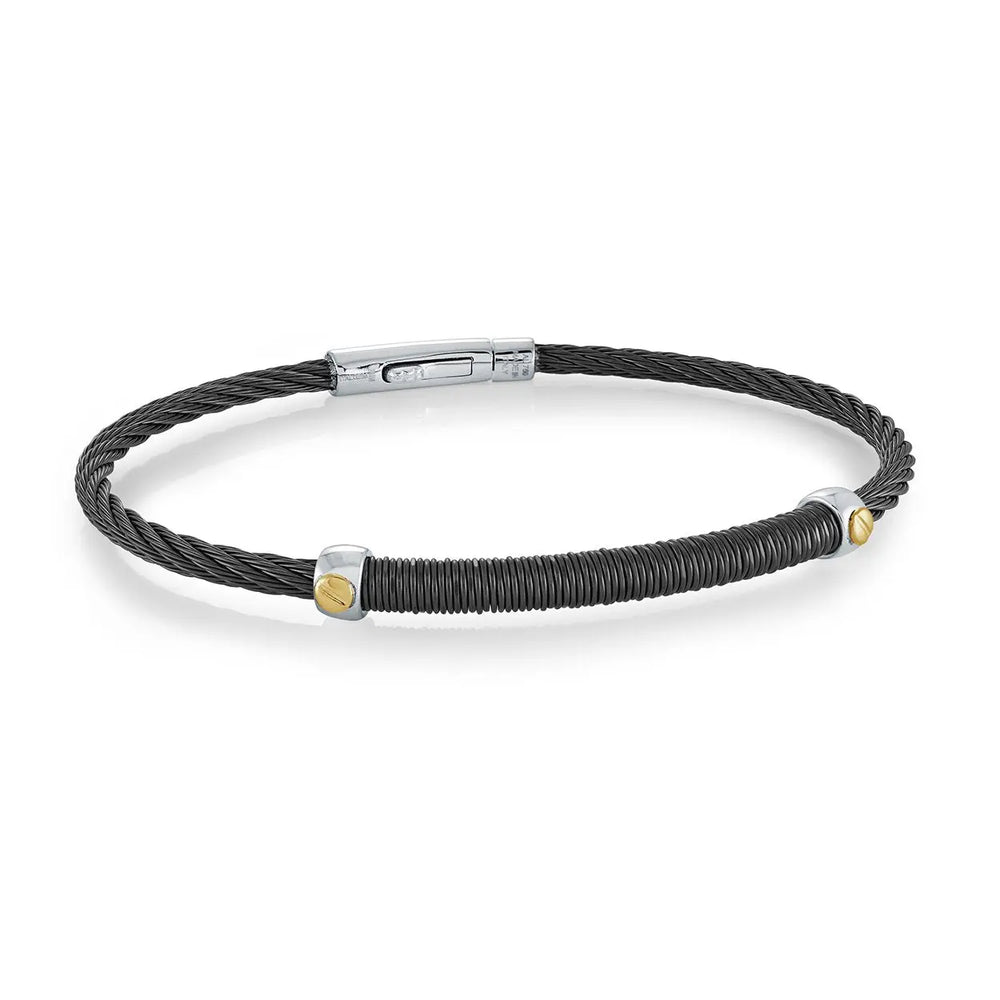 Men's Black Matte Stainless Steel Bracelet Italgem