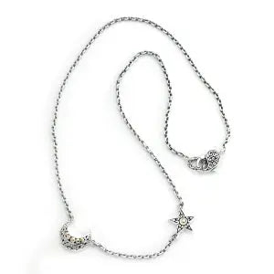 Moon and Star Necklace Samuel B Collection