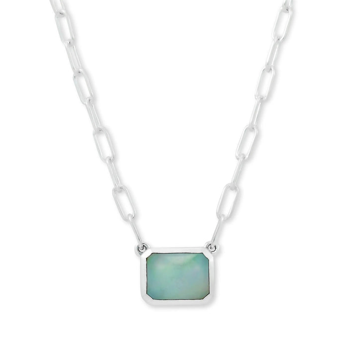 Opal Bezel Necklace Samuel B Collection