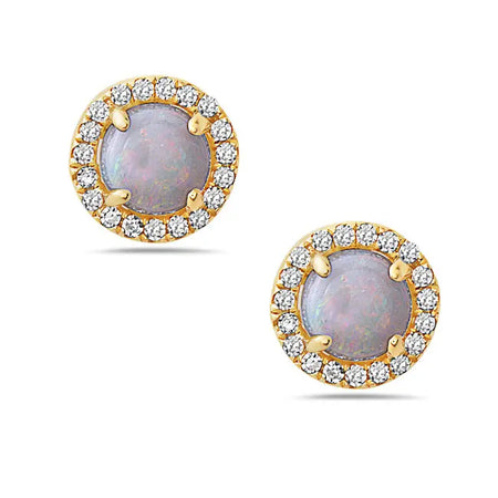 Opal & Diamond Halo Earrings Bassali