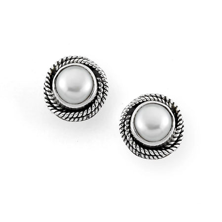 Orbit Pearl Stud Earrings Samuel B Collection