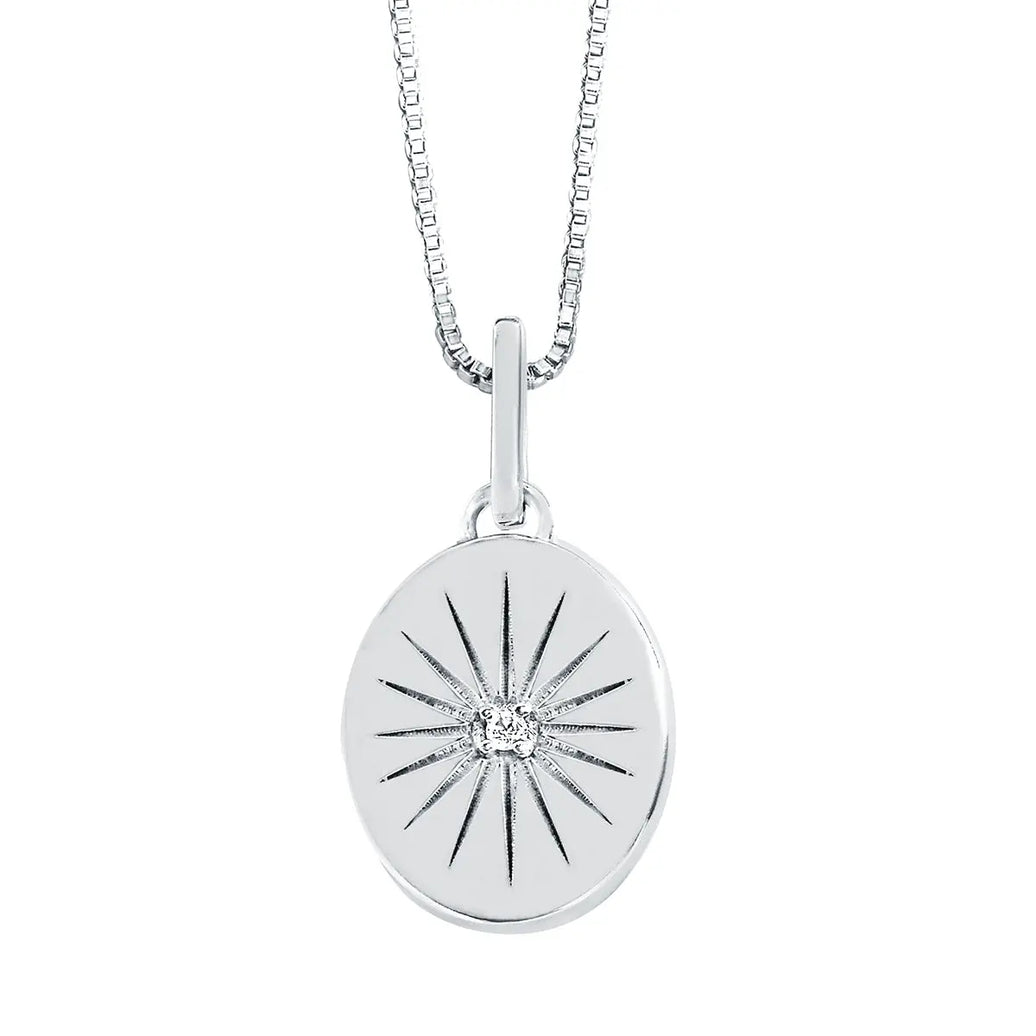 Oval Diamond Starburst Necklace Ostbye
