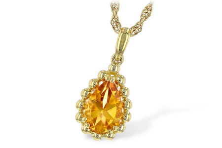 Pear Shape Citrine Necklace Allison Kaufman