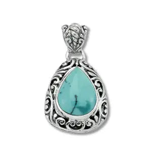 Pear Shape Turquoise Pendant Samuel B Collection