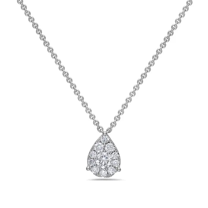Pear Shaped Pave Diamond Necklace Bassali