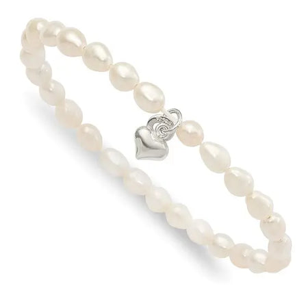 Pearl with Heart Stretch Bracelet Quality Gold of Cincinnati
