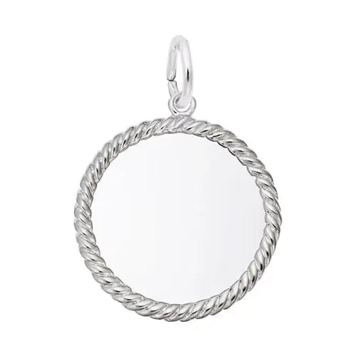 Rope Edge Engraveable Disc Pendant Rembrandt