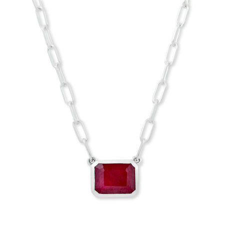 Ruby Bezel Necklace Samuel B Collection